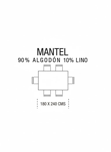 MANTEL RIPLEY HOME LÍNEAS ALGODÓN NEGRO 180X240 CM - 4
