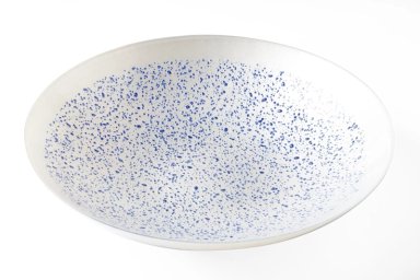 PLATO RIPLEY HOME PUNTOS VIDRIO AZUL