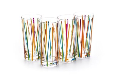 SET X4 VASOS RIPLEY HOME LÍNEA COLORES VIDRIO