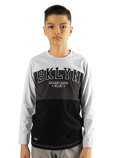 POLO MANGA LARGA NIÑO WOALLANCE ACERO BILLS I25