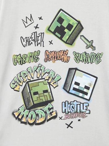 POLO MANGA CORTA ALGODÓN NIÑO MINECRAFT HOSTILE - 3