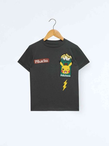 POLO ALGODÓN NIÑO POKEMON GRIS - 1
