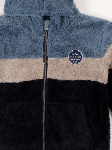 POLERA CON CAPUCHA CORAL FLEECE NIÑO HARVEST - 3