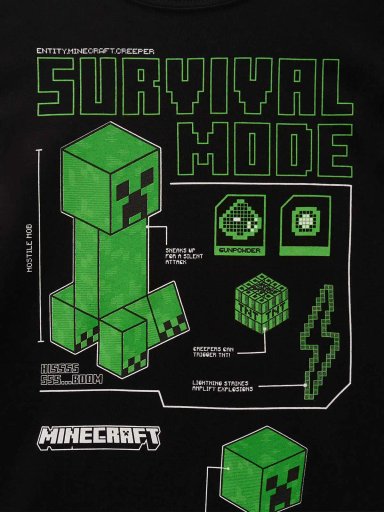 POLO ALGODÓN MANGA CORTA NIÑO MINECRAFT SURVIVAL - 3