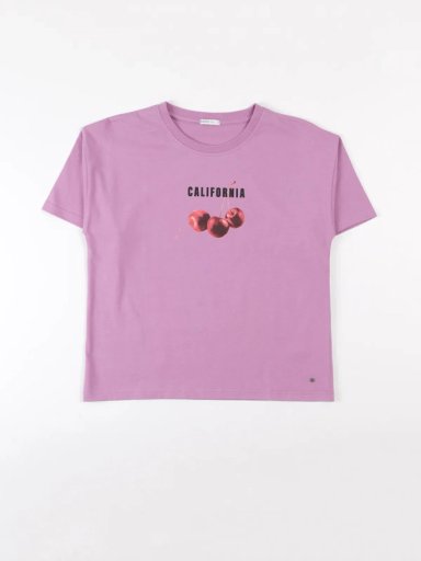 POLO MANGA CORTA ALGODÓN NIÑA INDEX CHERRY