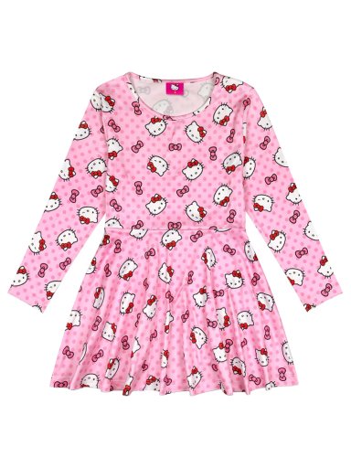 VESTIDO CORTO NIÑA HELLO KITTY ROSADO BA0235R