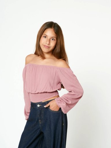 BLUSA NIÑA BLUES BY MILK OFF SHOULDER RP