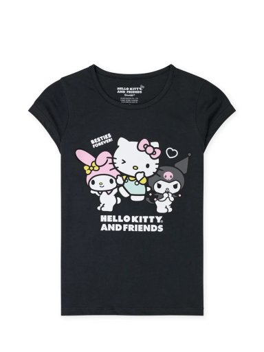POLO MANGA CORTA ALGODÓN NIÑA HELLO KITTY GRIS BA6909R