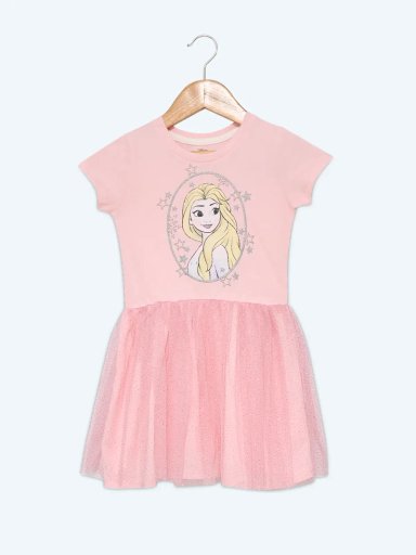 VESTIDO ALGODÓN NIÑA FROZEN ROSADO