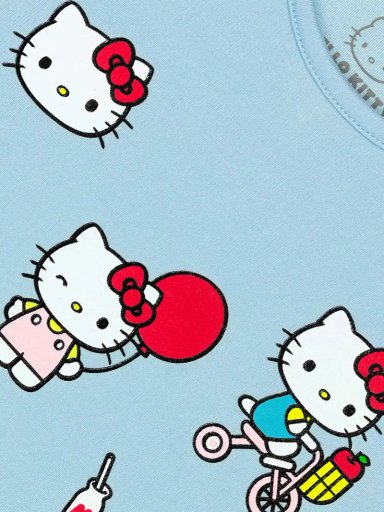 POLO MANGA CORTA ALGODÓN NIÑA HELLO KITTY CELESTE - 3