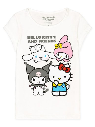 POLO MANGA CORTA ALGODÓN NIÑA HELLO KITTY ECRU