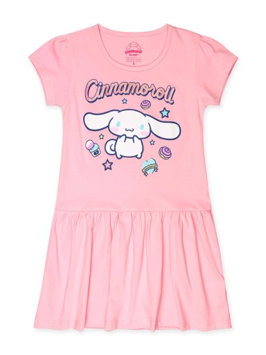 VESTIDO CORTO ALGODÓN NIÑA HELLO KITTY ROSADO