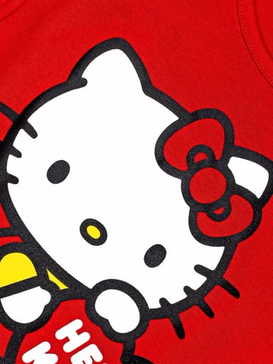 VESTIDO CORTO ALGODÓN NIÑA HELLO KITTY ROJO - 3