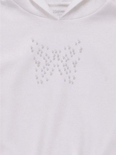 POLERA CAPUCHA FRANELA APLICACIÓN DE PERLAS NIÑA HARVEST - 3