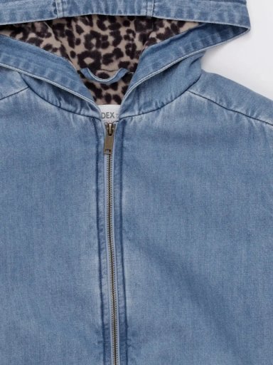 CASACA CAPUCHA DENIM ALGODÓN NIÑA INDEX - 3