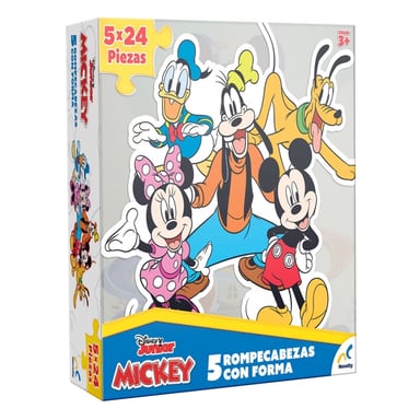ROMPECABEZAS DISNEY JCA-3387 5 FIGURAS FORMA MICKEY MOUSE - 1