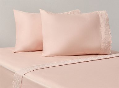 SET SÁBANAS BRODERIE LISO KING 100% ALGODÓN 180 HILOS PALO ROSA - 2