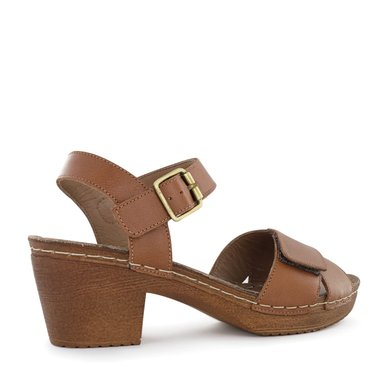 SANDALIAS MUJER ECCO CUERO CARAMELO MIKA15 CON TACO - 3