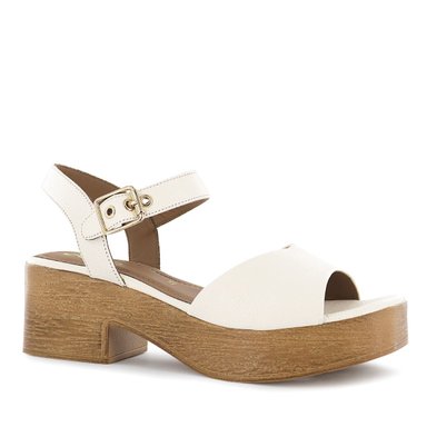 SANDALIAS CON TACO ECCO CUERO MUJER DOME03 MARFIL - 1