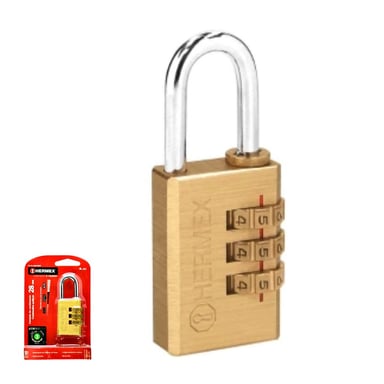 CANDADO HERMEX CL-28C DE COMBINACION 28MM MALETA MOCHILA - 2