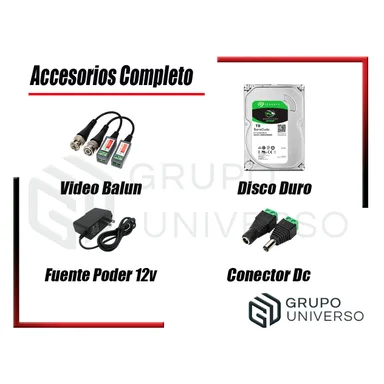 KIT 4 CÁMARA SEGURIDAD DAHUA 13020404004 40MTS MAYOR ALCANCE FULLHD + DISCO 2 TB - 5