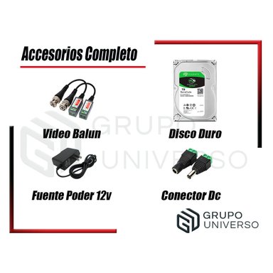 KIT 5 CÁMARA SEGURIDAD DAHUA 13020405006 40MTS MAYOR ALCANCE FULL HD + DISCO P2P 2 TB - 5