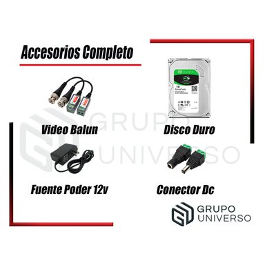 KIT 4 CÁMARA SEGURIDAD DAHUA 13020804004 5MP + DISCO 02 CON AUDIO P2P 2 TB - 5