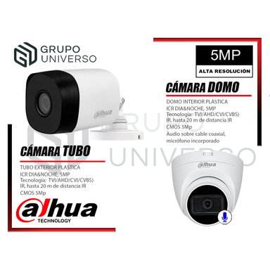 CÁMARAS SEGURIDAD DAHUA KIT 16 5MP + DISCO WD 2TB - 6 CAMARAS CON AUDIO - 4