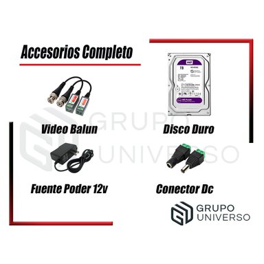 CÁMARAS SEGURIDAD DAHUA KIT 16 5MP + DISCO WD 2TB - 6 CAMARAS CON AUDIO - 5