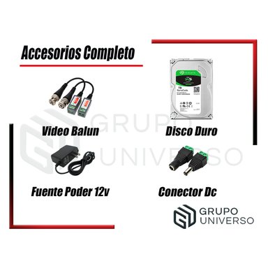 KIT 5 CÁMARA SEGURIDAD DAHUA 13021305006 5MP + DISCO VISION NOCTURNA FULL COLOR 2 TB - 5