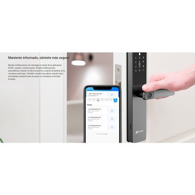 CERRADURA EZVIZ DL05 GRAFITO ELECTRÓNICA INTELIGENTE CON HUELLA DACTILAR IP65 - 5