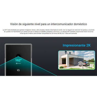 ACCESORIOS SEGURIDAD EZVIZ HP7 2K (64GB) BLANCO VIDEOPORTERO INTELIGENTE HP7 2K EXTERIOR LCD 7 + SD 64GB - 4