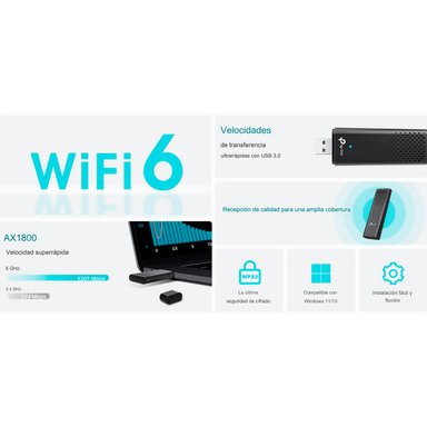 ADAPTADOR TP-LINK ARCHER TX20U USB INALAMBRICO WI-FI 6 AX1800 - 3