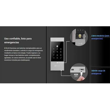 CERRADURA INTELIGENTE EZVIZ DL04 GRAFITO DESBLOQUEO REMOTO CON BATERIA IP54 - 5