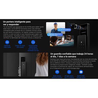 CERRADURA SMART EZVIZ DL50FVS FACE ID DESBLOQUEO MÚLTIPLE AUDIO BIDIRECCIONAL - 3