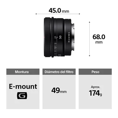SONY LENTE PRIME ESTÁNDAR G SEL50F25G - 2
