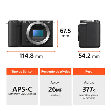 SONY CÁMARA ALPHA ZV-E10M2 PARA VLOGS CON LENTE SELP16502 - 3