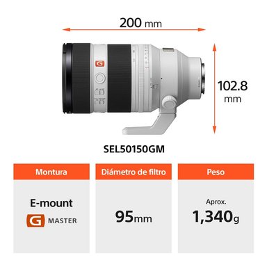 SONY LENTE ZOOM TELEOBJETIVO G MASTER SEL50150GM - 5