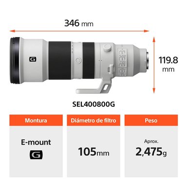 SONY LENTE FE 400-800 MM F6.3-8 G OSS | SEL400800G - 3