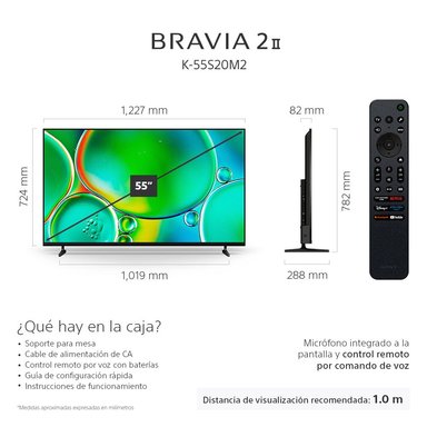 SONY TV 55' K-55S20M2 4K ULTRA HD BRAVIA 2 II GOOGLE TV CON HDR - 3