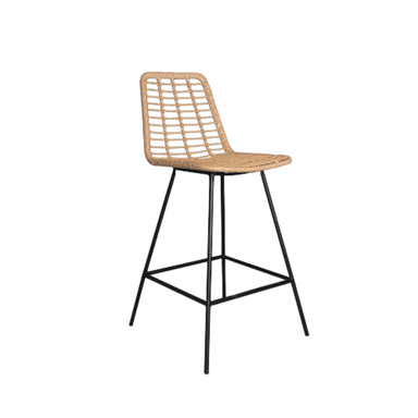 SILLA BAR NIHM MINGO RATTAN NATURAL 75CM METAL MARRON CLARO - 1