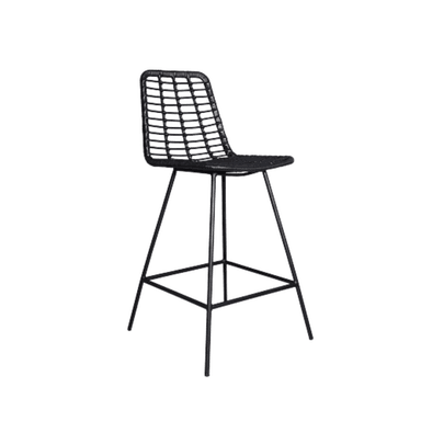 SILLA BAR NIHM MINGO RATTAN 65CM METAL NEGRO - 1