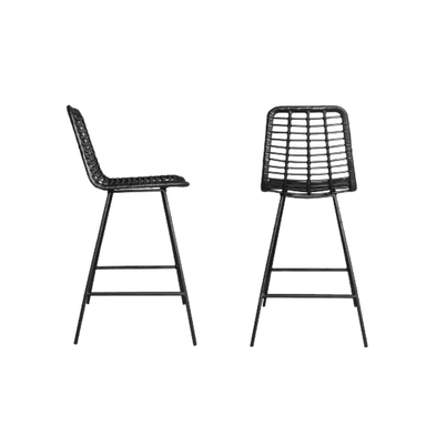 SILLA BAR NIHM MINGO RATTAN 65CM METAL NEGRO - 3