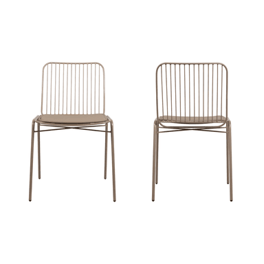 SILLA COMEDOR NIHMO DAK DE METAL BEIGE - 2