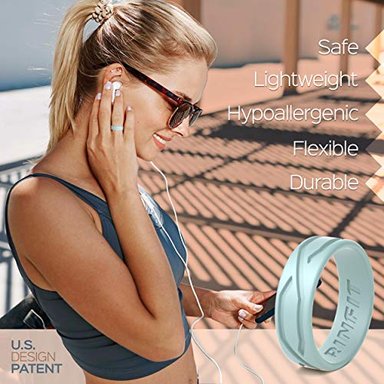 ANILLO GLOBAL SHOPEX BODA SILICONA HOMBRES Y MUJERES PAQUETE 4 5 ANILLAS DISEÑO GOMA CÓMODO Y DURADE - 3