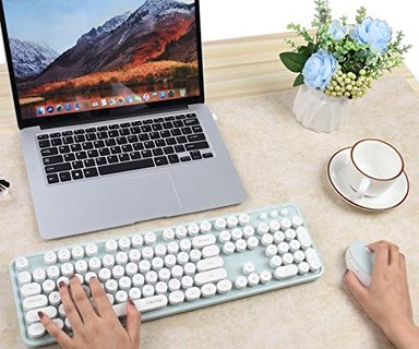 TECLADO INALÁMBRICO GLOBAL SHOPEX B087JVVH54 UBOTIE COLORIDO COMBOS MÁQUINA ESCRIBIR TECLAS FLEXIBLES OFICINA TAMAÑO COMPLETO - 2