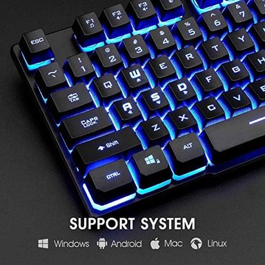 ACCESORIO CÓMPUTO GS RII RK100 TECLADO RETROILUMINACION LED 3 COLORES SENSACION MECANICA USB TRABAJAR O JUGAR VIDEOJUEGOS - 4