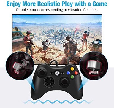 CONTROLADOR GLOBAL SHOPEX WIRED CONTROLLER FOR XBOX 360 YAEYE GAME CONTROLLER DUAL-VIBRATION TURBO FOR MICROSOFT XBOX 360/360 SL - 3