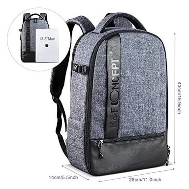 MOCHILA PARA CÁMARA RÉFLEX DIGITAL KYF CONCEPT - (IMPERMEABLE 14 A 15') - 5