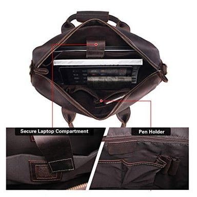 MALETÍN PARA HOMBRE POLARE GRUESO GRANO COMPLETO CUERO PARA PORTÁTILES DE 16'' SE ADAPTA A PORTÁTIL DE 15.6' - 3
